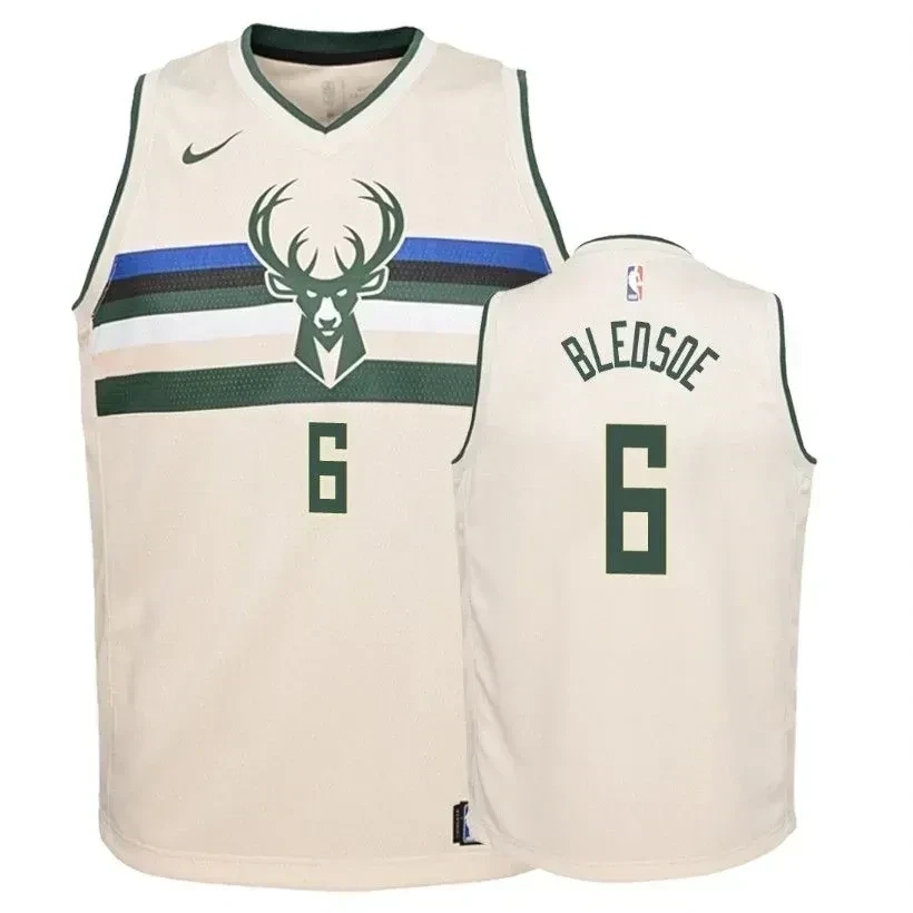 Bucks Eric Bledsoe 6 City Cream NBA Jersey Youth