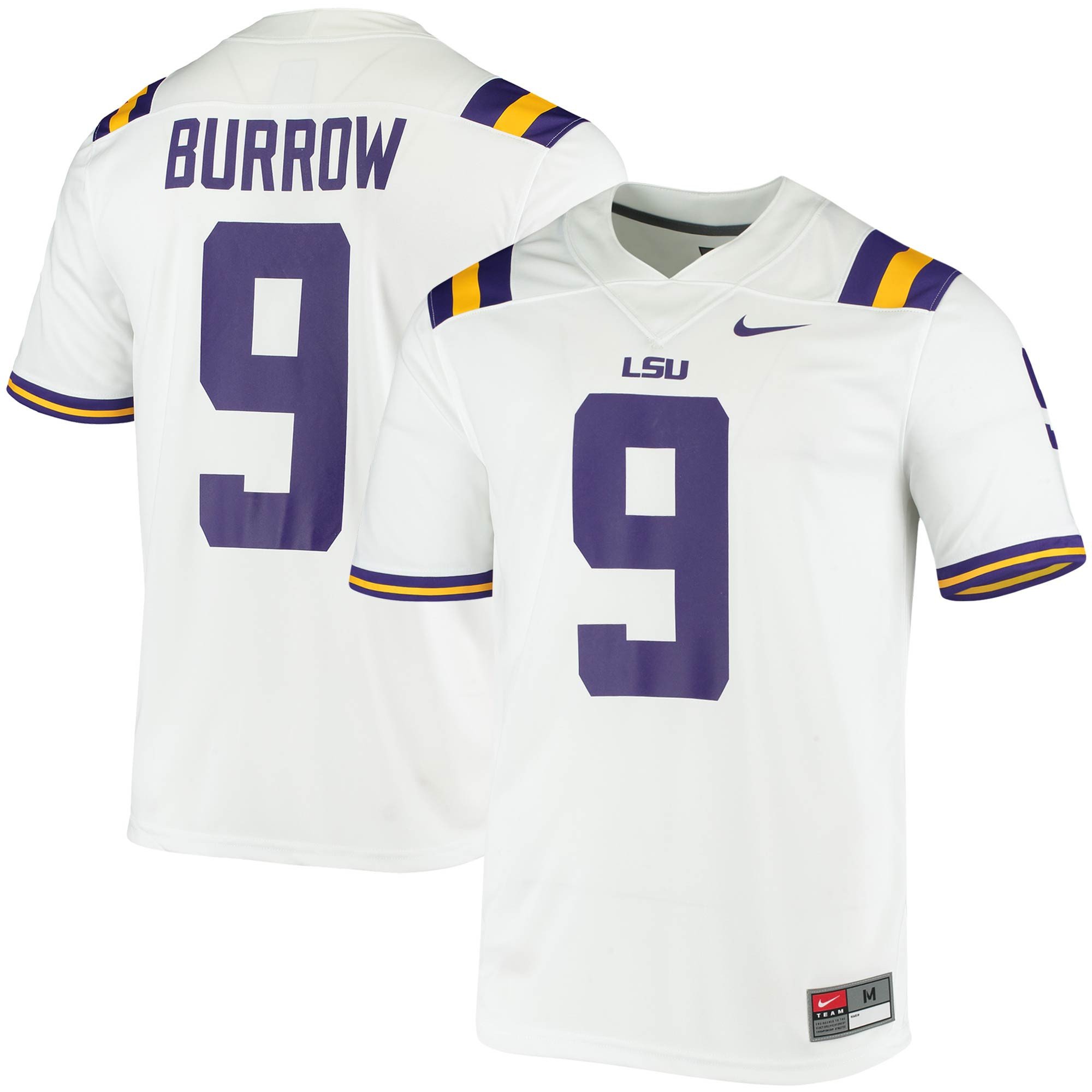 Joe Burrow #9 LSU Tigers White NCAA Jersey Men's