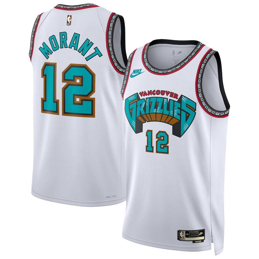 Ja Morant 12 Memphis Grizzlies Unisex 2024/25 Swingman White Classic Edition NBA Jersey Unisex
