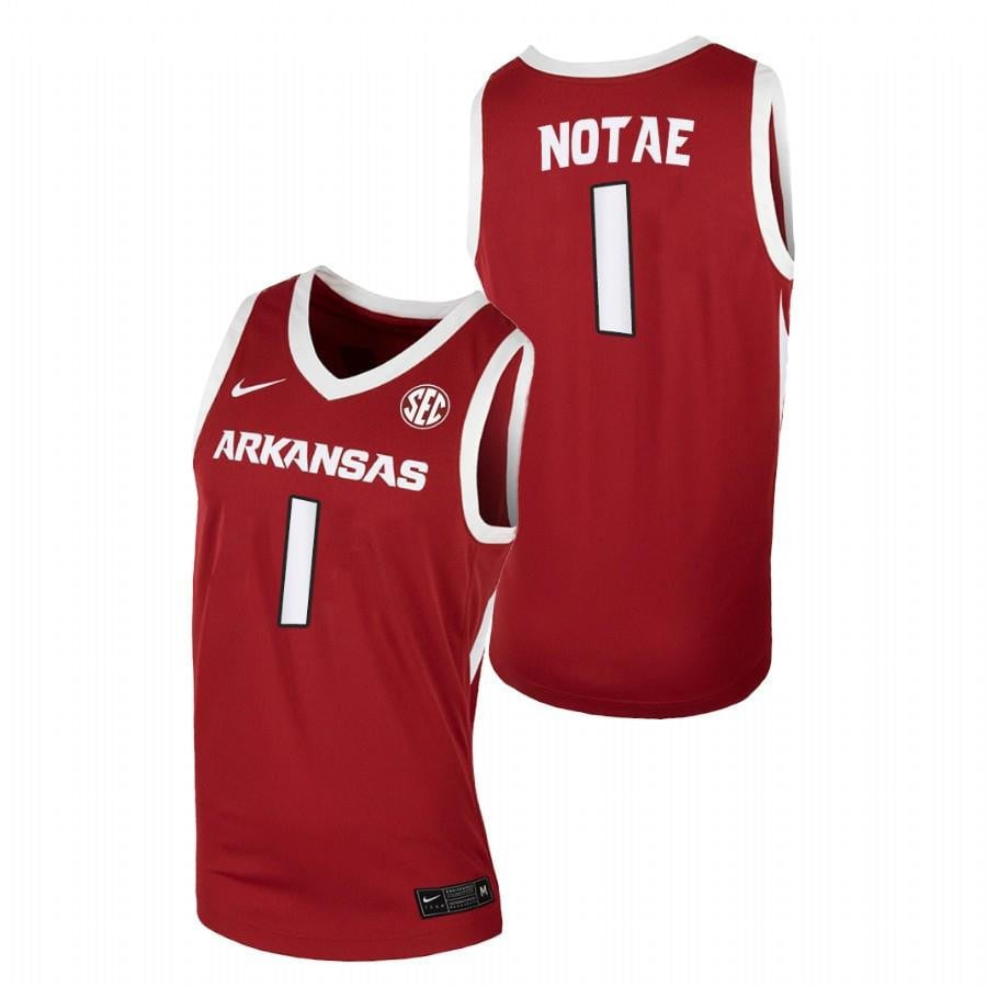 Arkansas Razorbacks 1 Cardinal JD Notae Away College NCAA Jersey Men's