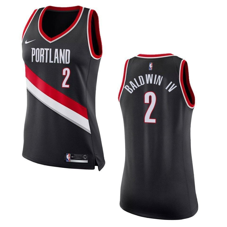 Portland Trail Blazers 2 Wade Baldwin Iv Icon Swingman Black NBA Jersey Women's