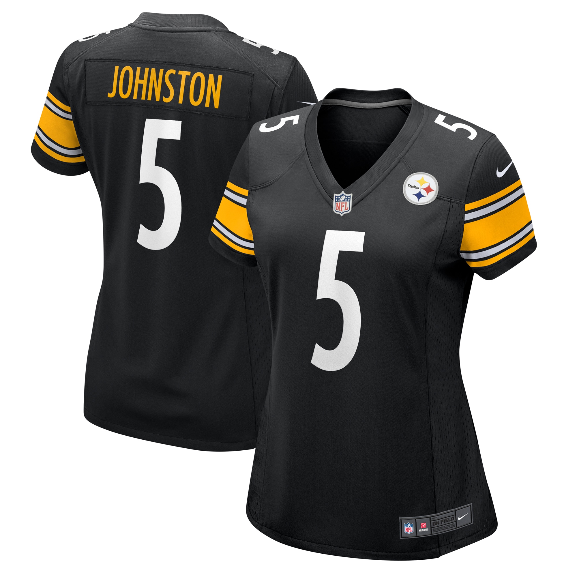 Pittsburgh Steelers Cameron Johnston Black Game NFL Jersey Women's