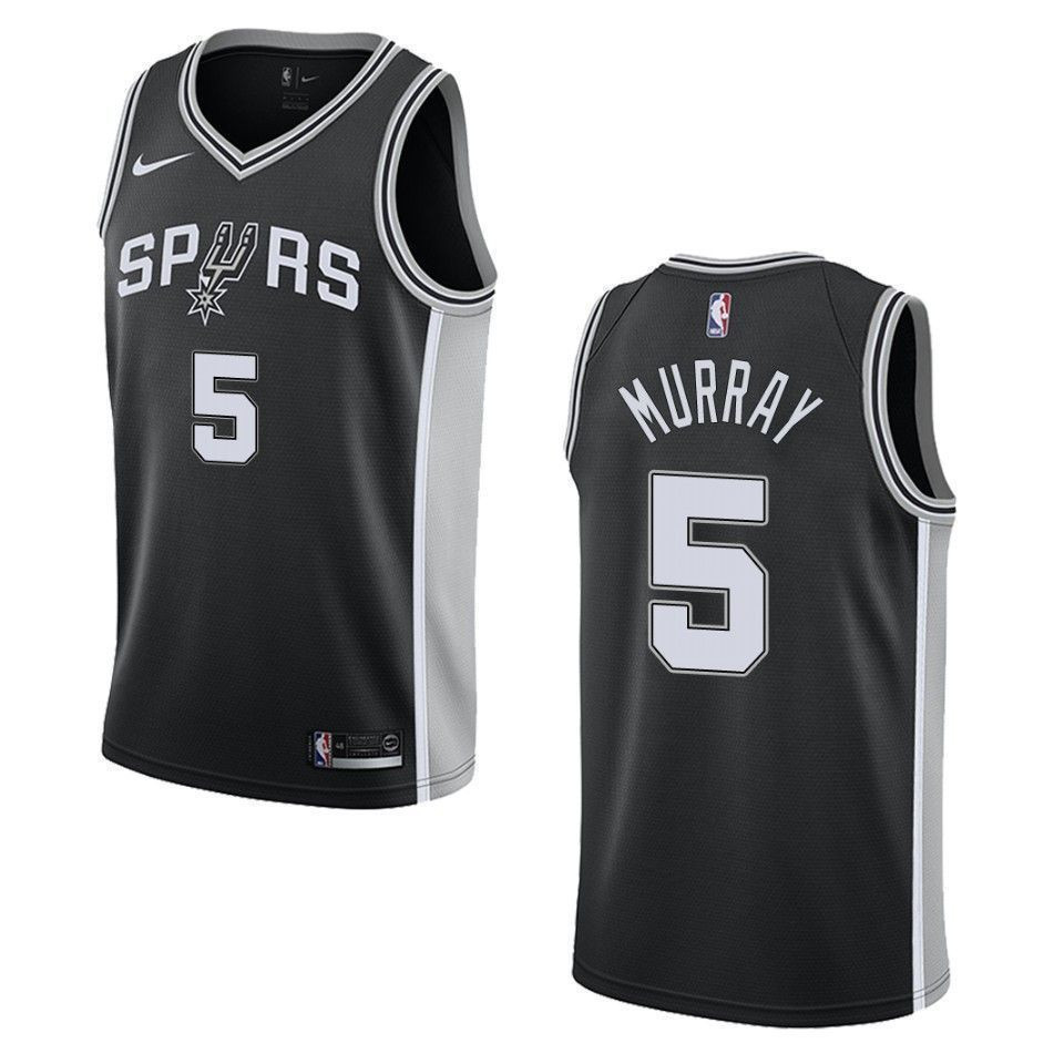 San Antonio Spurs 5 Dejounte Murray Icon Swingman Black NBA Jersey Men's