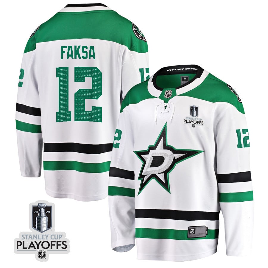 Radek Faksa 12 Dallas Stars 2024 Playoffs Patch Away Breakaway Men NHL Jersey Men's