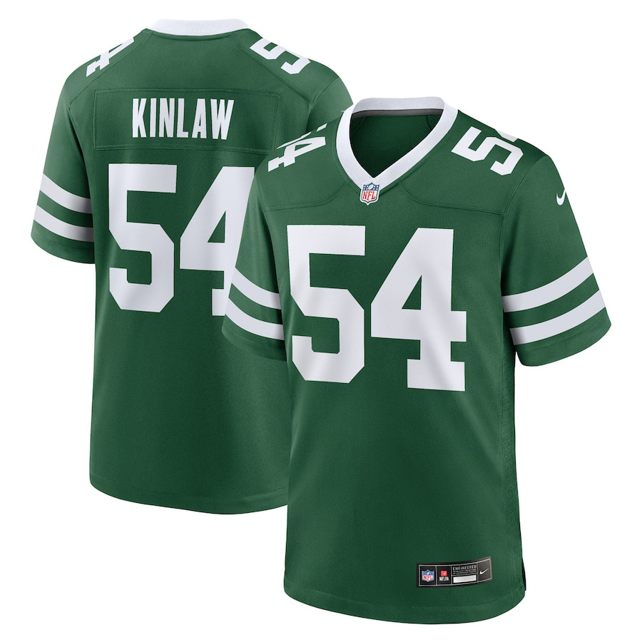 Javon Kinlaw 54 New York Jets Team Game Legacy Green NFL Jersey Men's