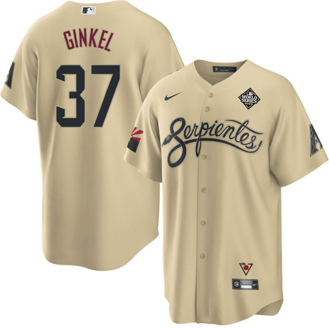 Kevin Ginkel 37 Arizona Diamondbacks 2023 World Series Gold MLB Jersey Men's