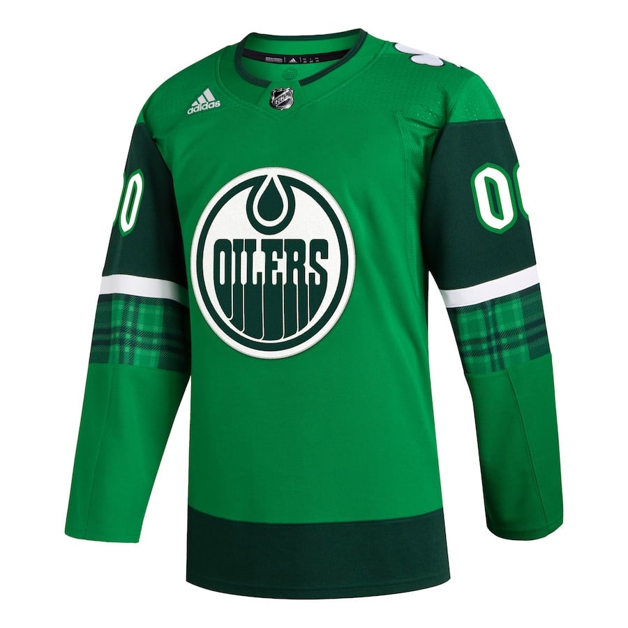 Edmonton Oilers St. Patrick's Day Custom Kelly Green NHL Jersey Men's