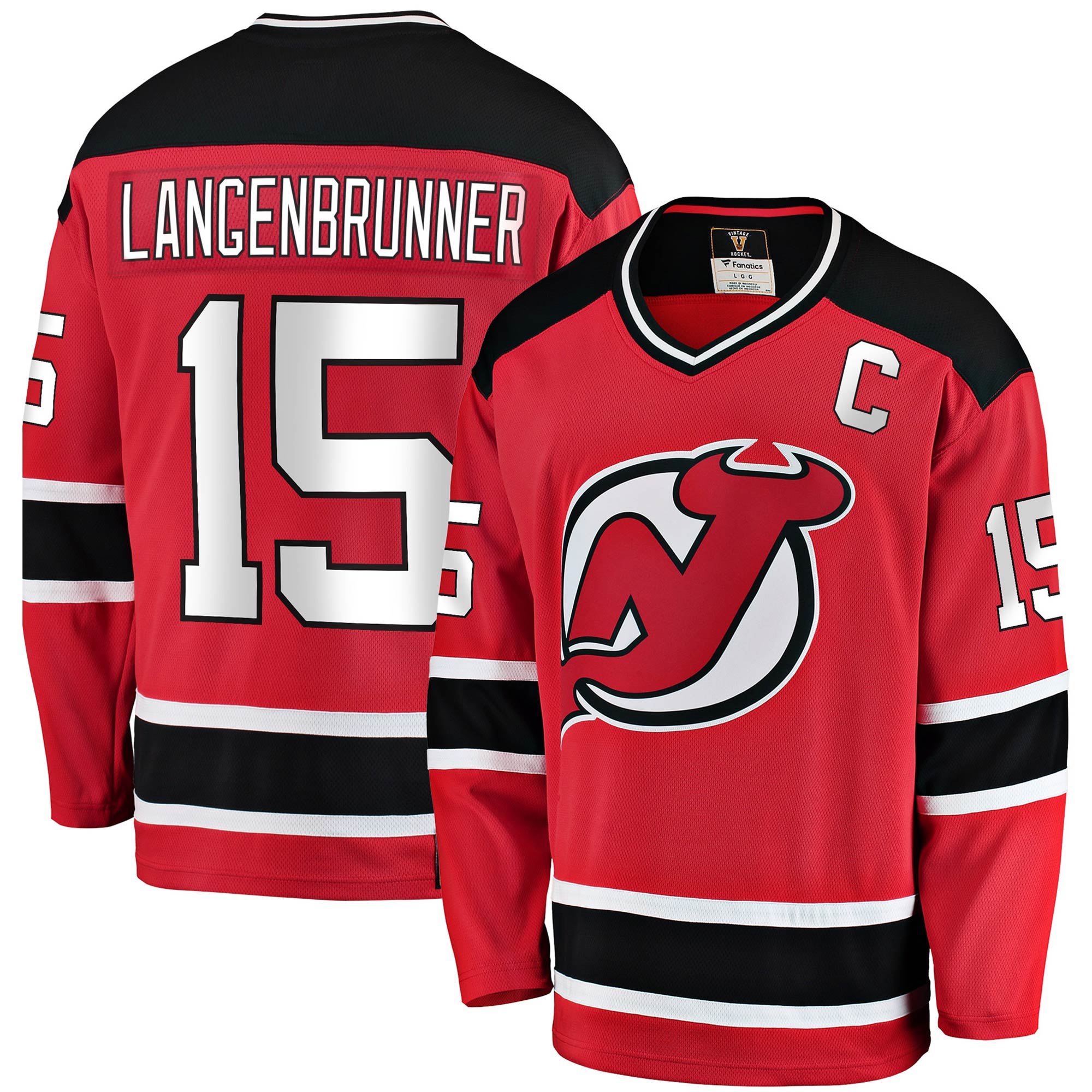 New Jersey Devils Jamie Langenbrunner Red Premier Breakaway Retired Player NHL Jersey Men's