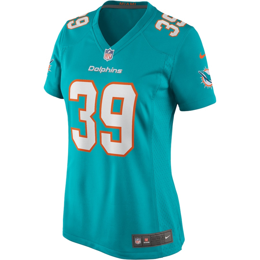 Larry Csonka 39 Miami Dolphins Game Retired Aqua NFL Jersey Women's