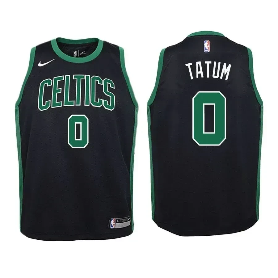 Celtics Jayson Tatum 0 Statet Edition Black NBA Jersey Youth