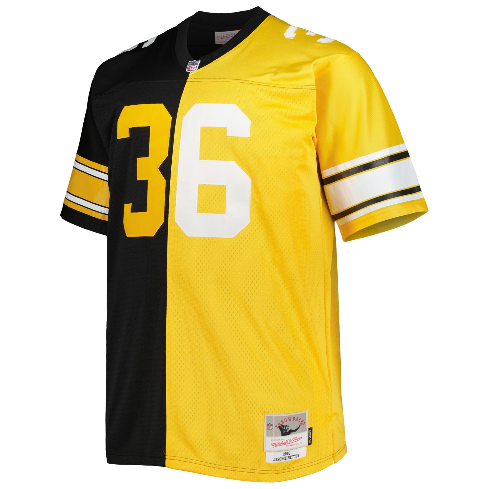 Pittsburgh Steelers Jerome Bettis Mitchell Ness Black/Gold Big Tall Split Legacy Retired Player NFL Jersey Men's