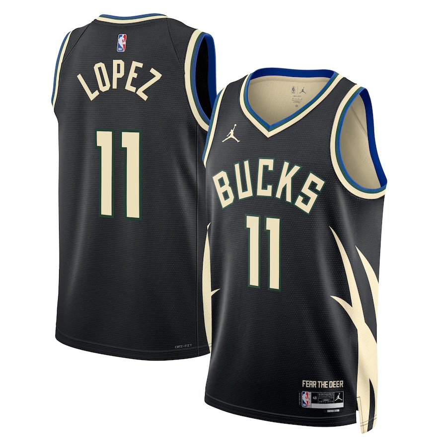 Brook Lopez 11 Milwaukee Bucks Unisex Swingman Statement Edition Black NBA Jersey Unisex
