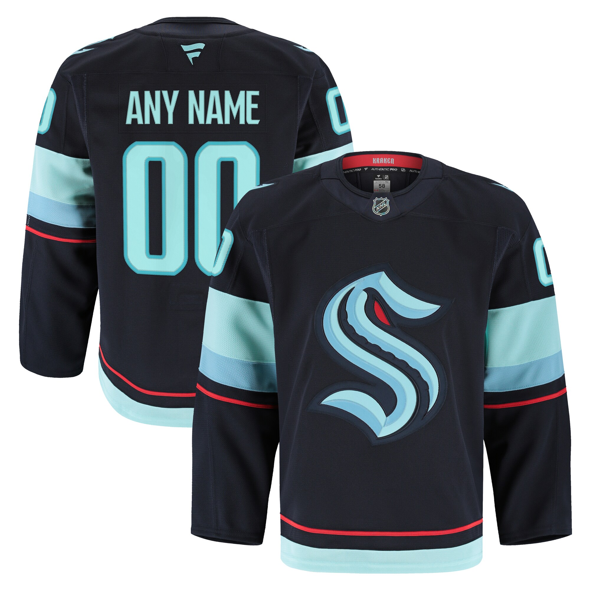 Seattle Kraken Navy Home Pro Custom NHL Jersey Men's