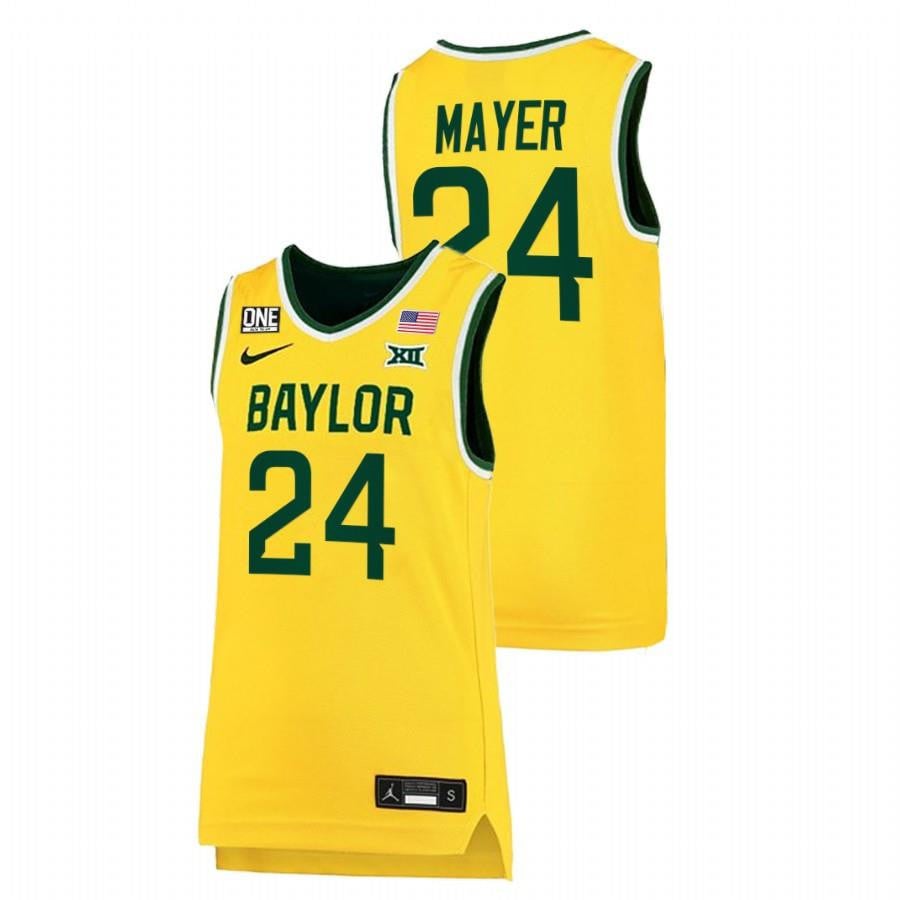 Matthew Mayer 24 Gold Baylor Bears 2022 Big 12 College NCAA Jersey Men's