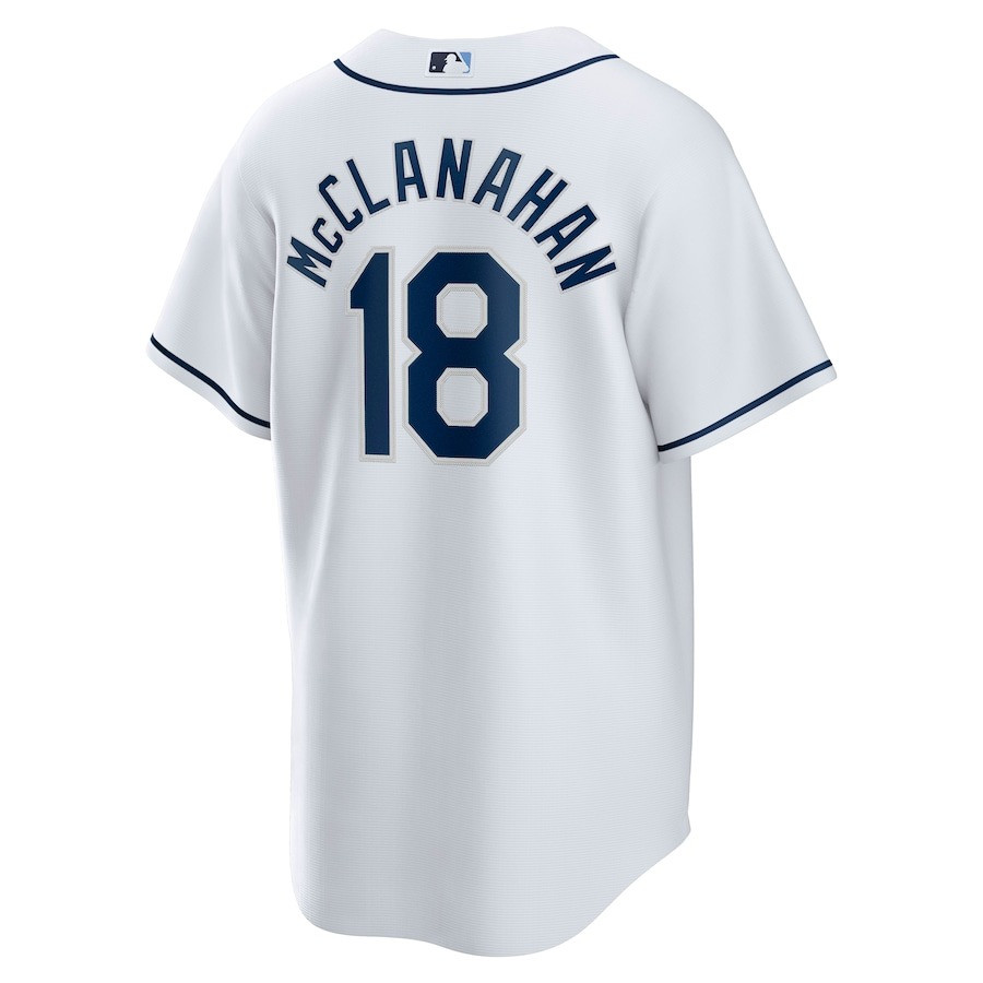 Shane McClanahan 18 Tampa Bay Rays Home Team White MLB Jersey Men's