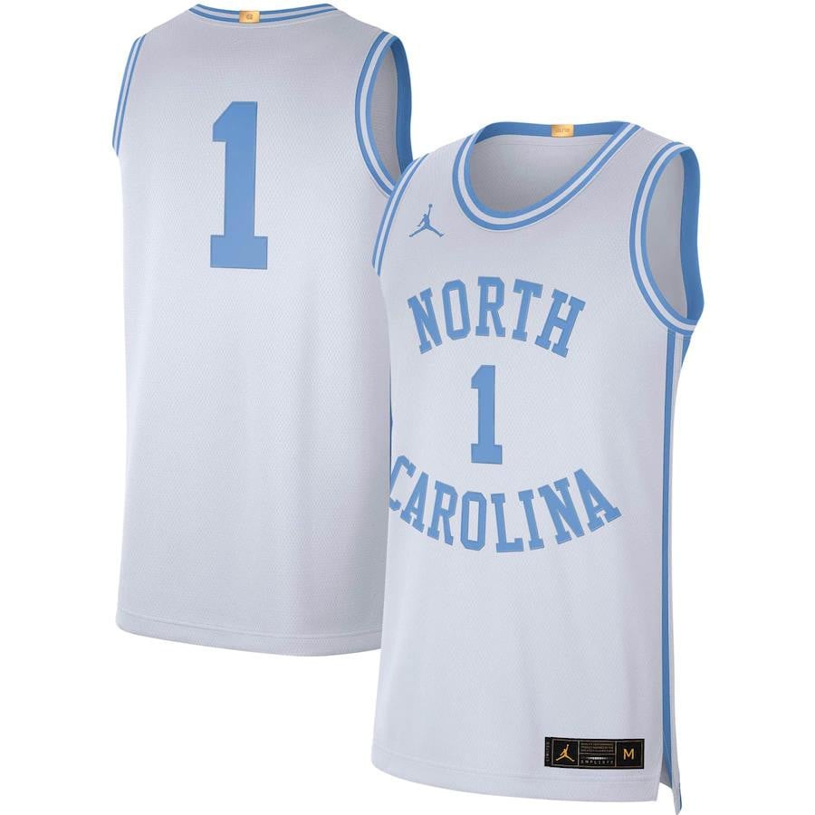 North Carolina Tar Heels Jordan Brand Retro Limited White #1 NCAA Jersey Men's