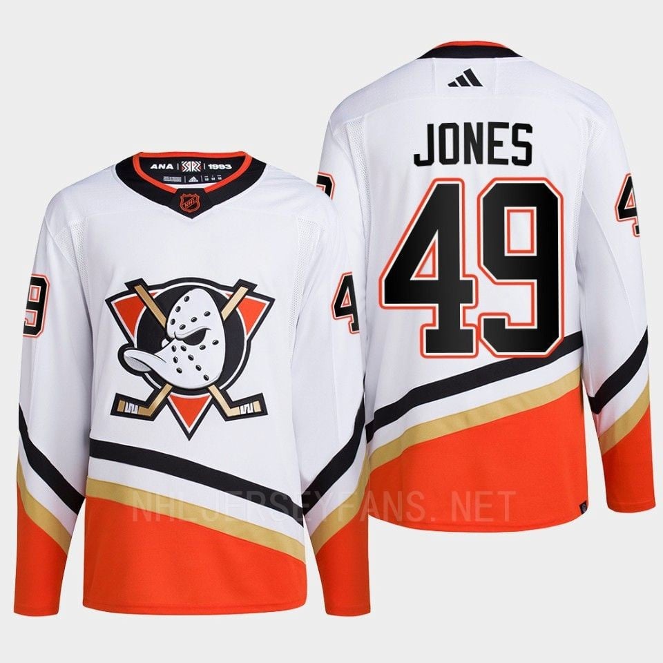 Anaheim Ducks 2022 Reverse Retro 2.0 Max Jones 49 White Primegreen NHL Jersey Men's