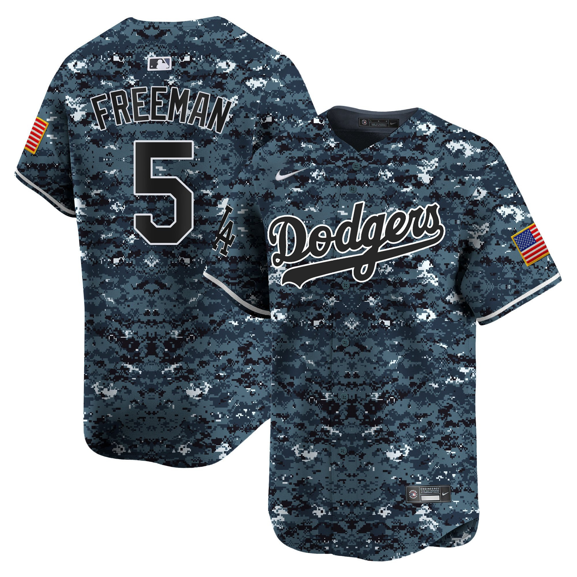 Freddie Freeman 5 Los Angeles Dodgers USMC Alternate Limited Navy MLB Jersey Men's