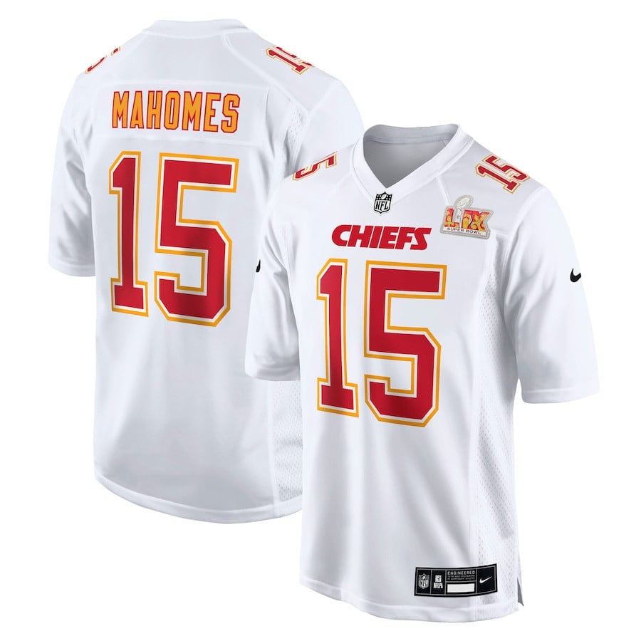 Patrick Mahomes 15 Kansas City Chiefs Super Bowl LIX Fashion Game Tundra White NFL Jersey Men's