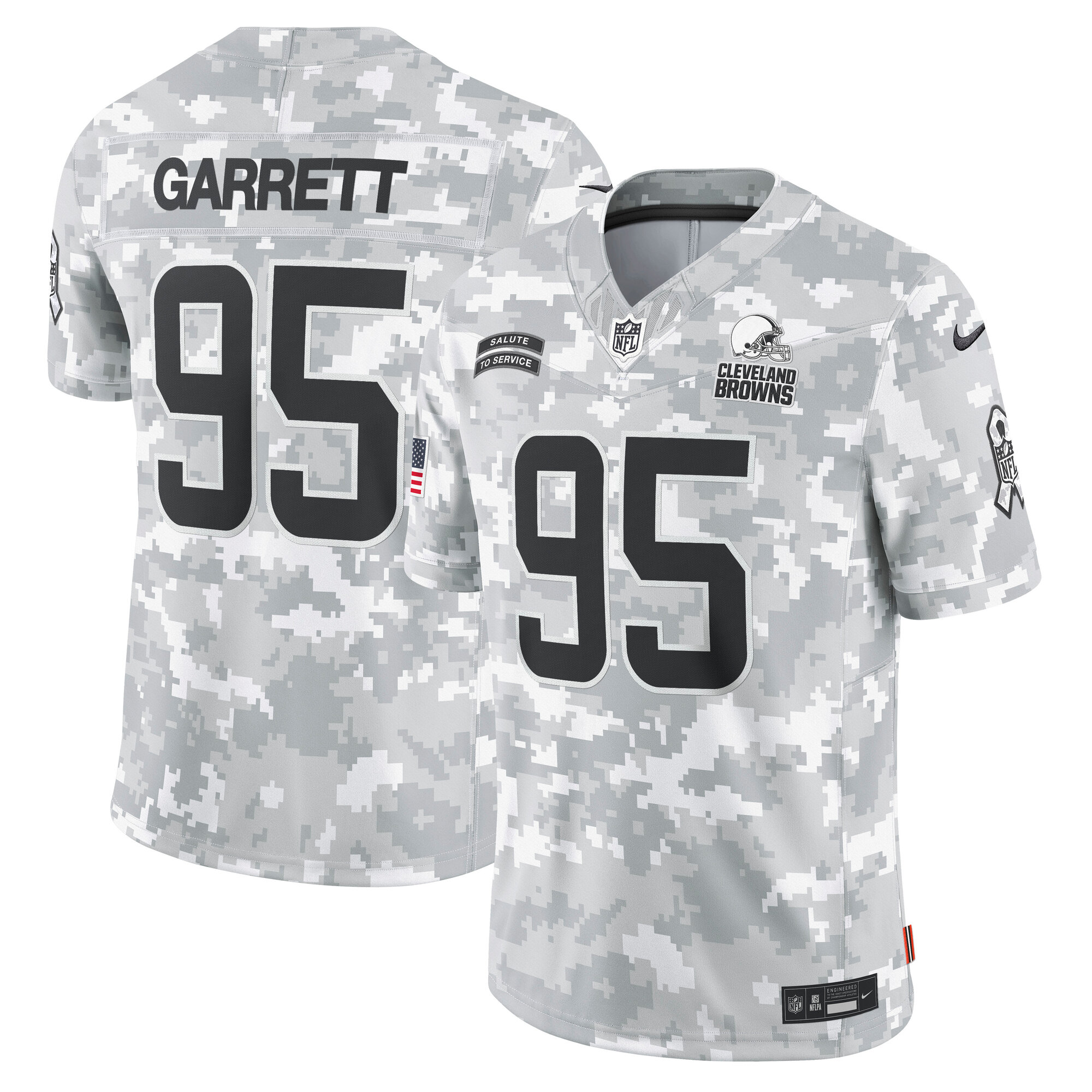 Cleveland Browns Myles Garrett Arctic Camo 2024 Salute to Service Limited NFL Jersey Men's