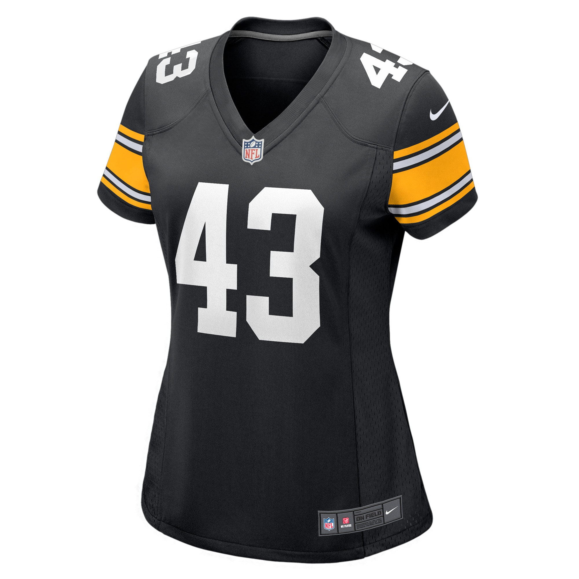 Pittsburgh Steelers Troy Polamalu Black Retired Player NFL Jersey Women's