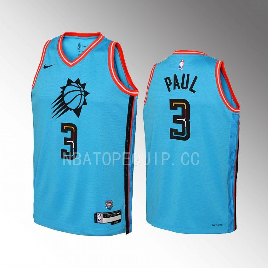 Phoenix Suns Chris Paul 3 City Edition Turquois Swingman NBA Jersey Youth