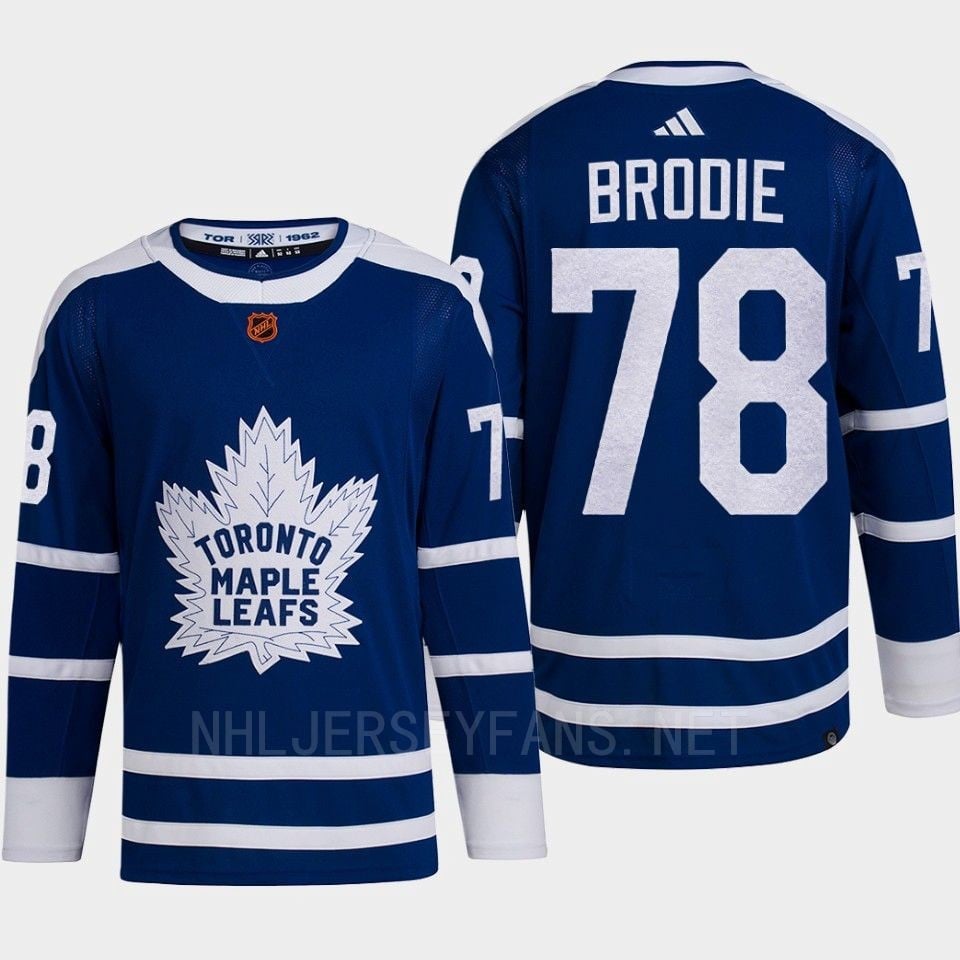 Toronto Maple Leafs 2022 Reverse Retro 2.0 T.J. Brodie 78 Blue Primegreen NHL Jersey Men's