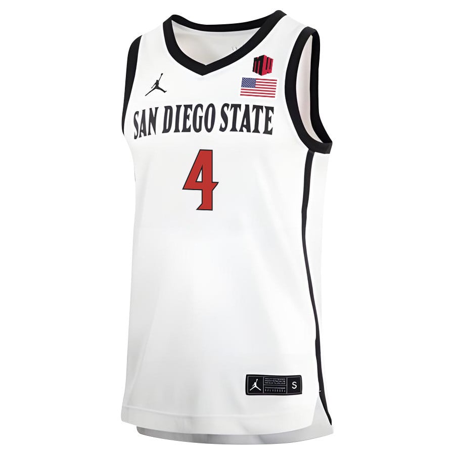 Jared Barnett 4 San Diego State Aztecs 2023 MW Logo- Me White NCAA Jersey Men's