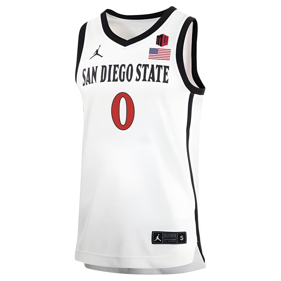 Keshad Johnson 0 San Diego State Aztecs 2023 MW Logo- Me White NCAA Jersey Men's