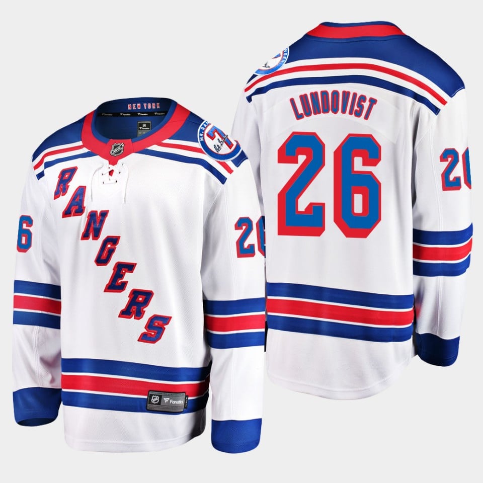 Jimmy Vesey 26 New York Rangers Away Breakaway White NHL Jersey Men's