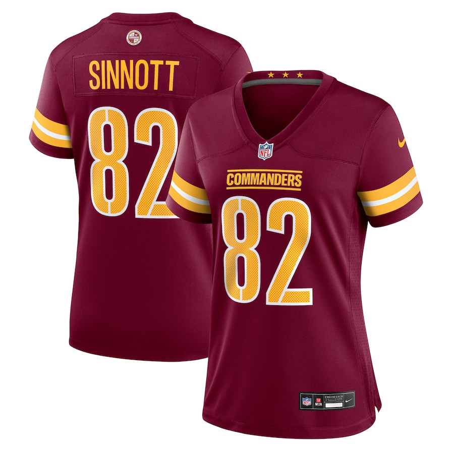 Ben Sinnott 82 Washington Commanders Game Burgundy NFL Jersey Women's