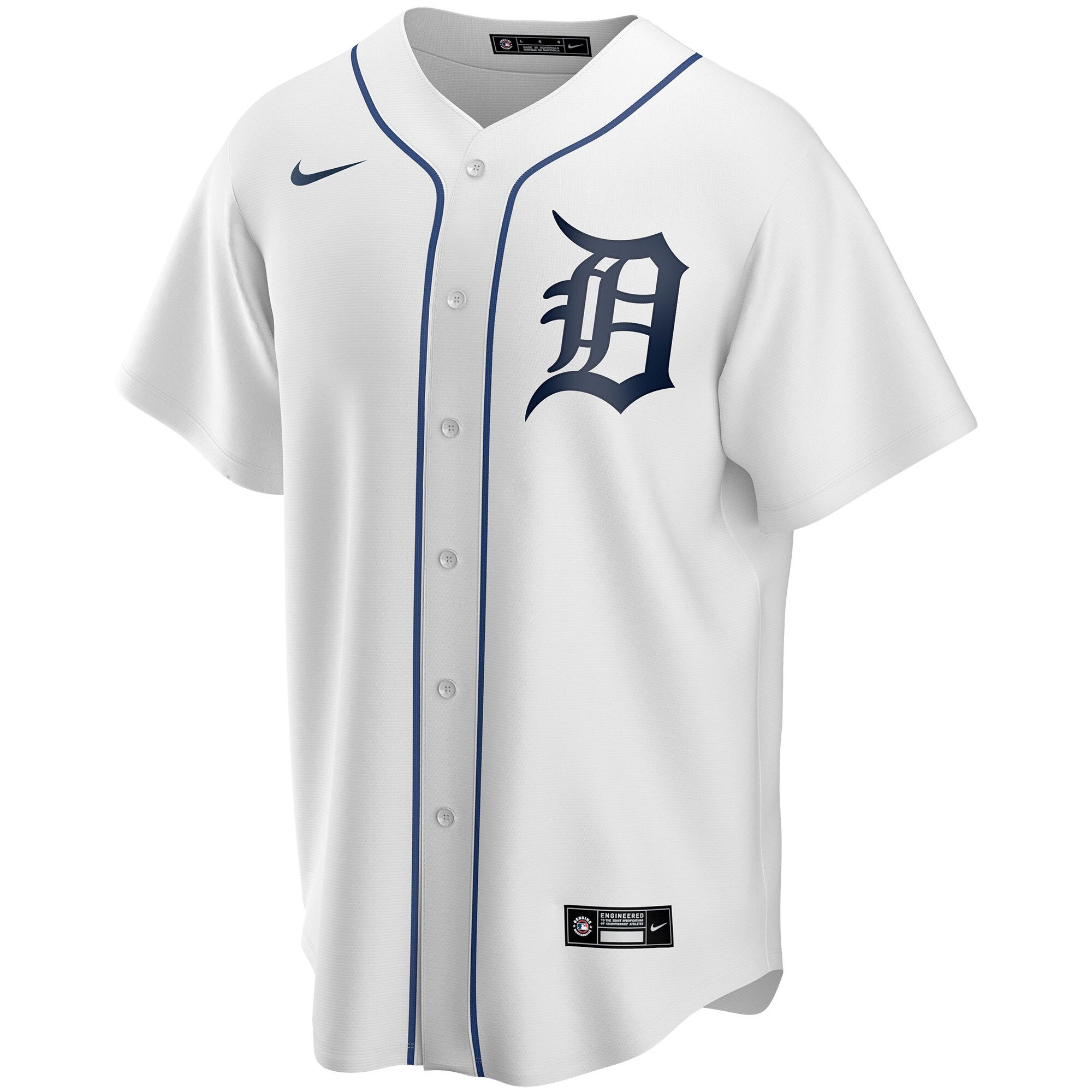 Detroit Tigers White Home Custom MLB Jersey Men's