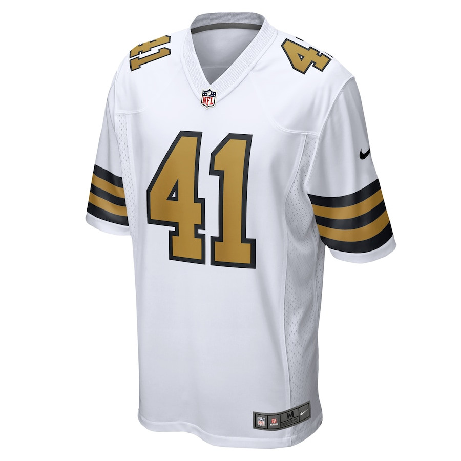 Alvin Kamara 41 New Orleans Saints Alternate Game White NFL Jersey Men's