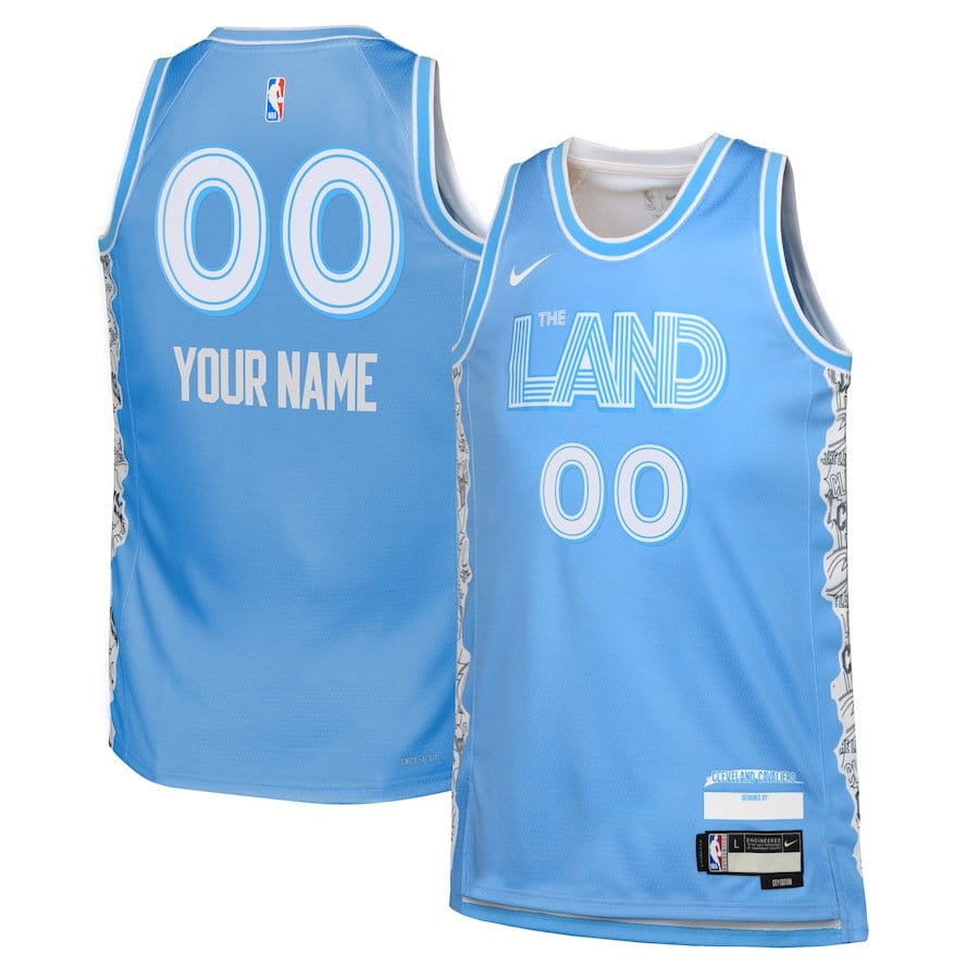 Cleveland Cavaliers 2024/25 Swingman Custom City Edition Light Blue NBA Jersey Youth
