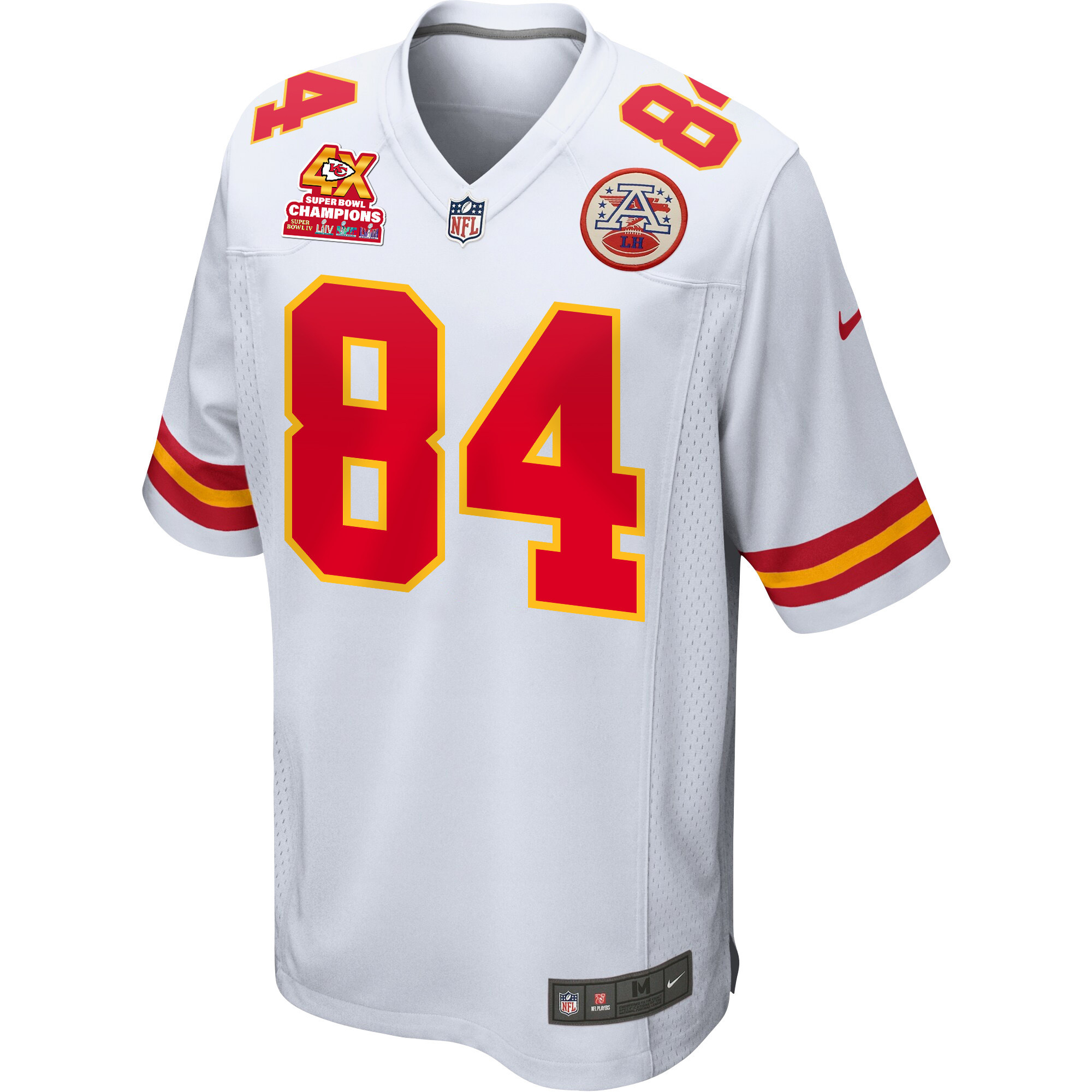 Justin Watson 84 Kansas City Chiefs Super Bowl LVIII Champions 4X Game White NFL Jersey Men's