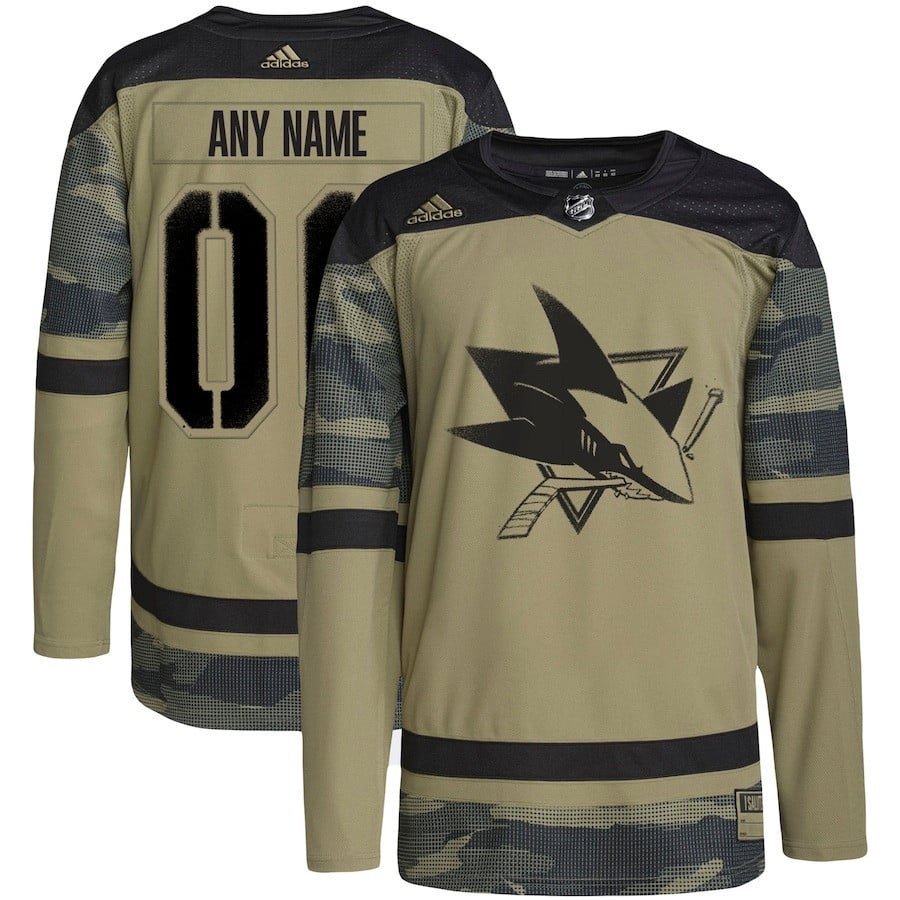 San Jose Sharks Military Appreciation Team Custom Practice Camo NHL Jersey Men's