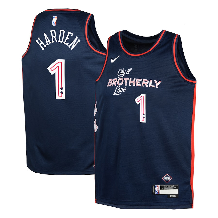James Harden 1 Philadelphia 76ers 2023/24 City Edition Swingma Navy NBA Jersey Youth