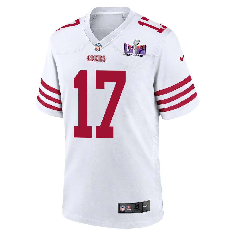 Brandon Allen 17 San Francisco 49ers Super Bowl LVIII Patch Game White NFL Jersey Men's