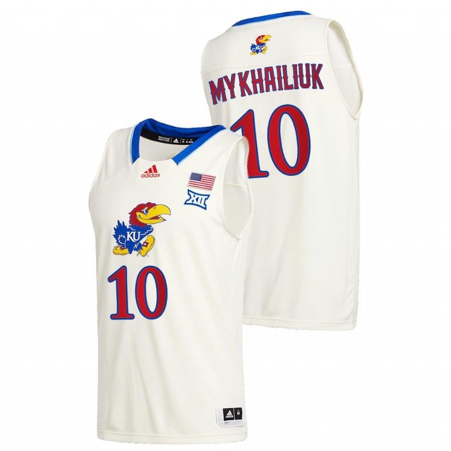 Kansas Jayhawks 10 Cream Sviatoslav Mykhailiuk College NCAA Jersey Men's