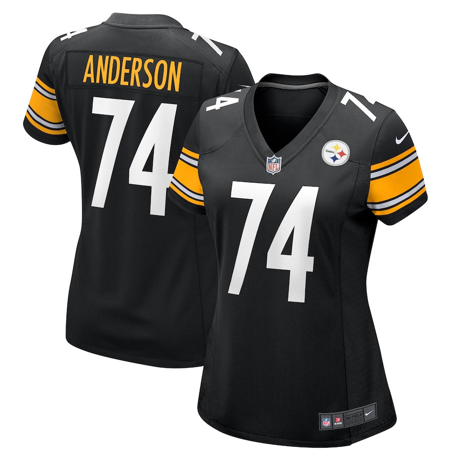 Spencer Anderson 74 Pittsburgh Steelers Game Black NFL Jersey Women's