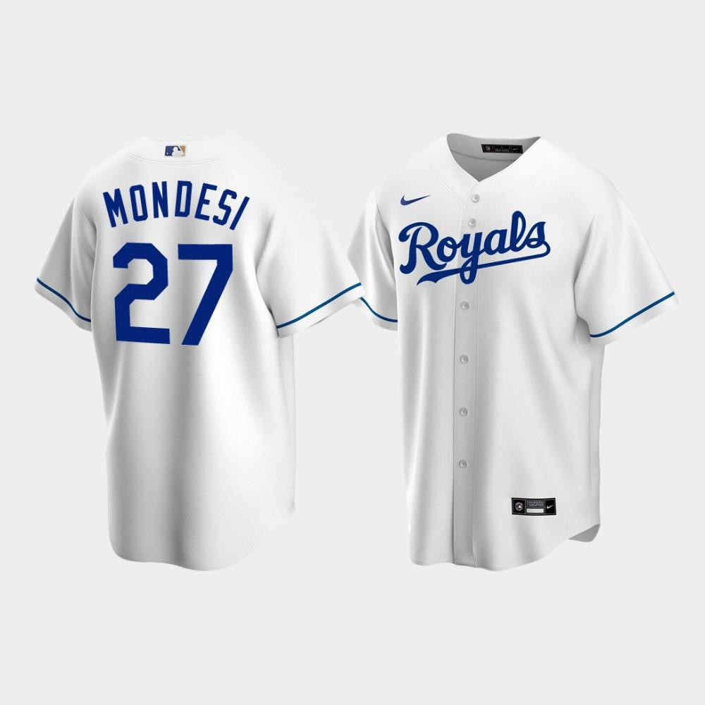 Kansas City Royals 27 Adalberto Mondesi White Home MLB Jersey Men's