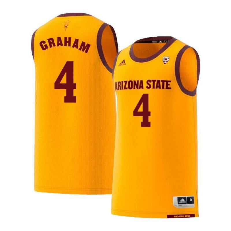 4 Torian Graham Yellow Retro Arizona State Sun Devils NCAA Jersey Men's