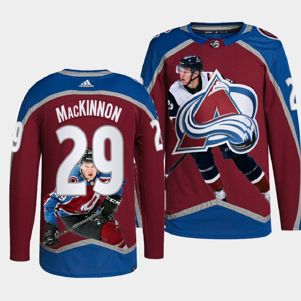 Colorado Avalanche 29 Nathan MacKinnon Stanley Cup Playoffs Burgundy Equipment Special NHL Jersey Men's