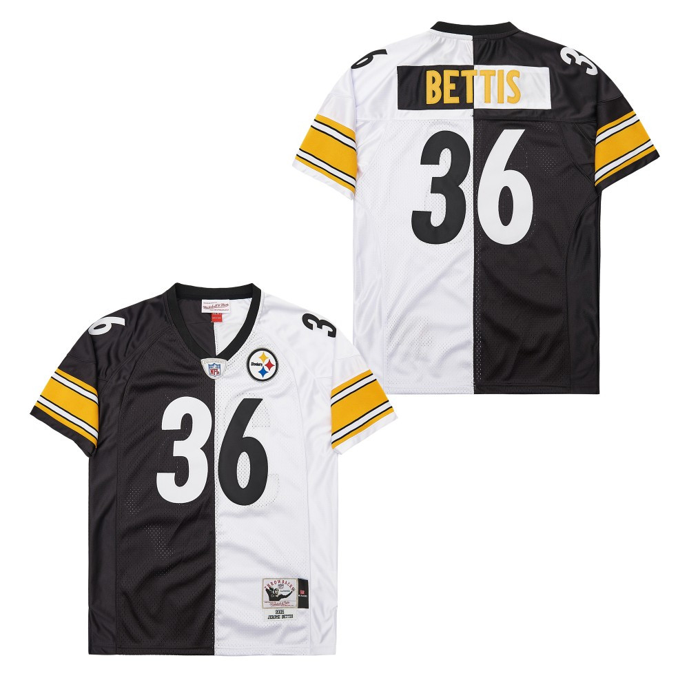 Jerome Bettis 36 Pittsburgh Steelers Two-Toned Retro Throwback Black/White NFL Jersey Men's