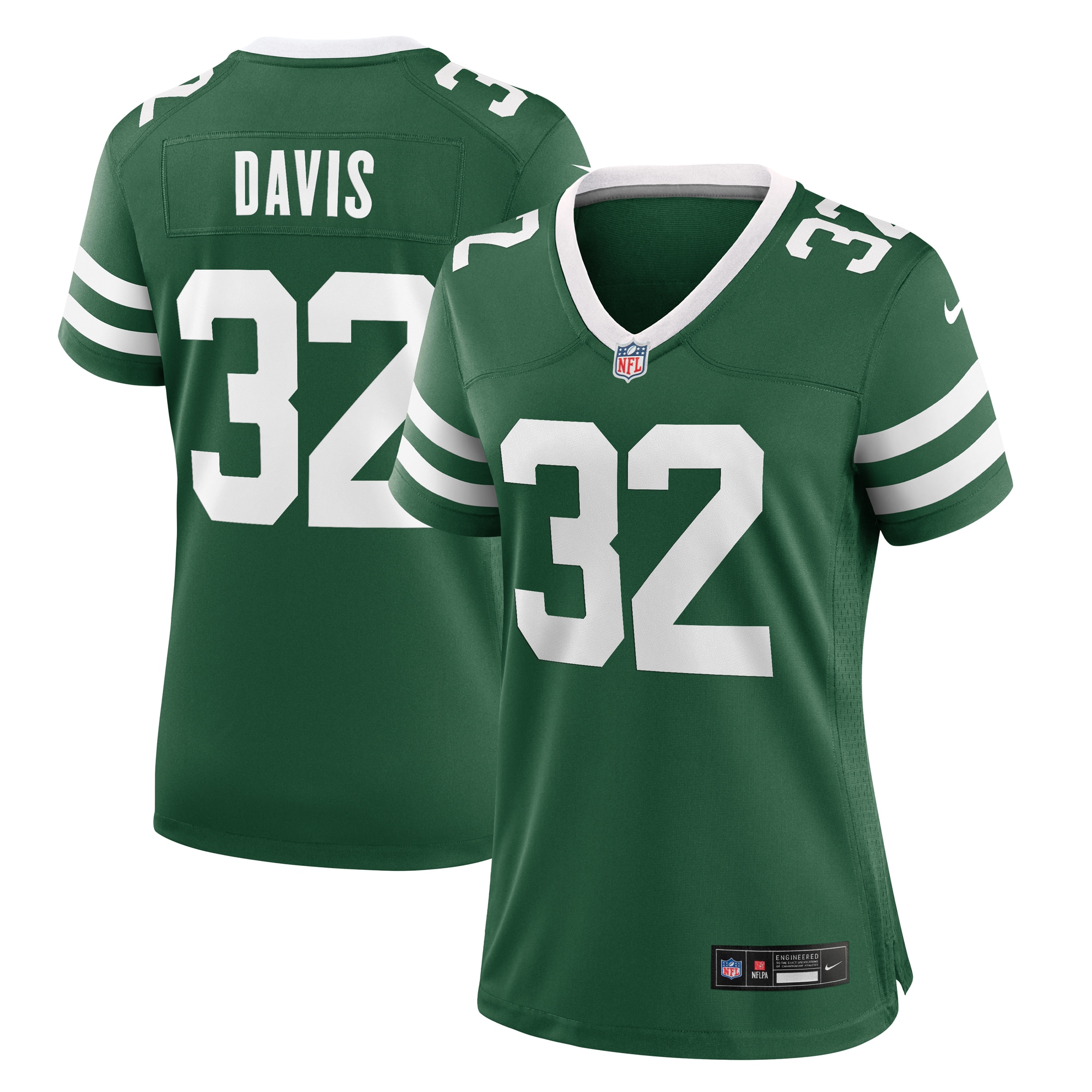 New York Jets Isaiah Davis Legacy Green Team Game NFL Jersey Women's