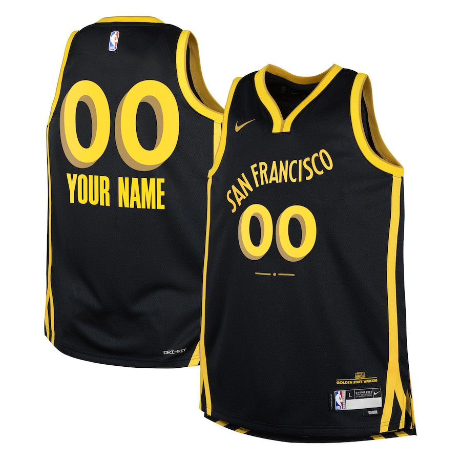 Golden State Warriors 2023/24 City Edition Swingman Custom Black NBA Jersey Youth