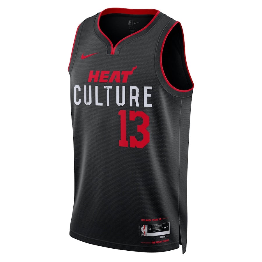 Bam Adebayo 13 Miami Heat 2023/24 City Edition Swingman Black NBA Jersey Men's