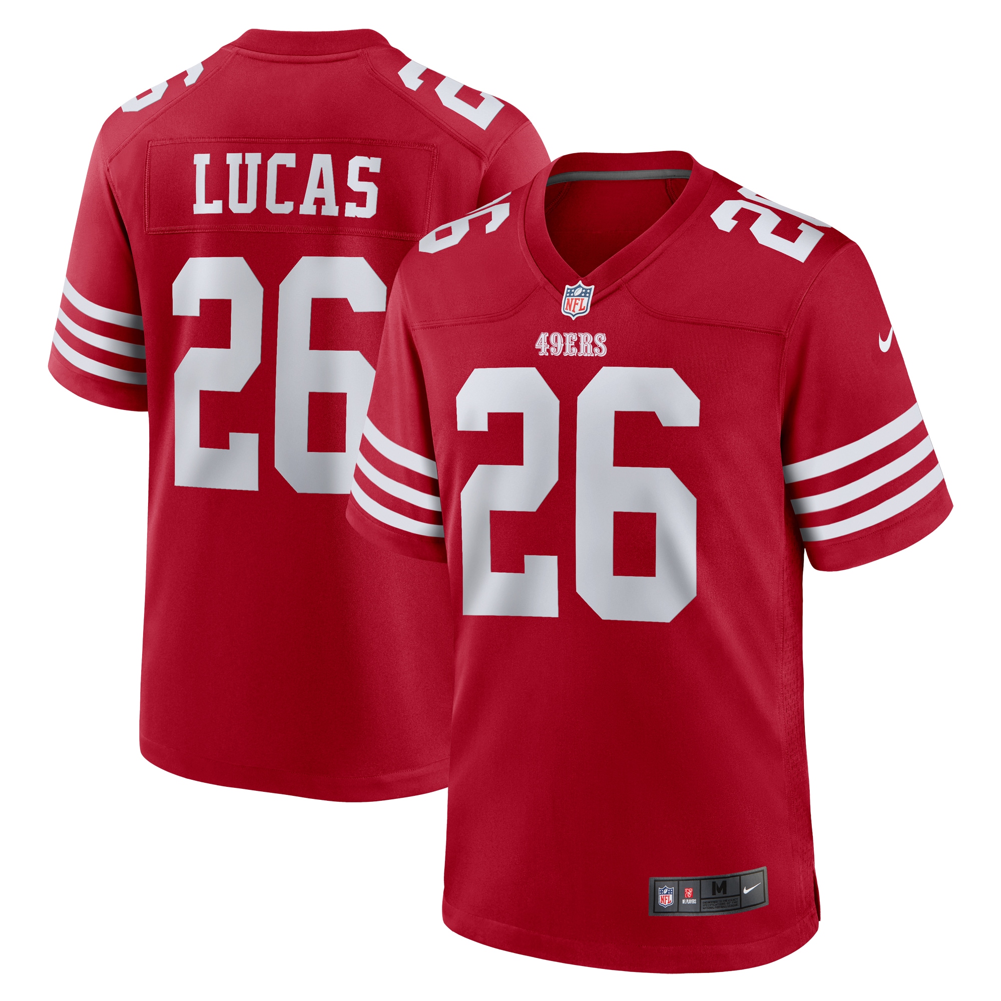 San Francisco 49ers Chase Lucas Scarlet Team Game NFL Jersey Men's