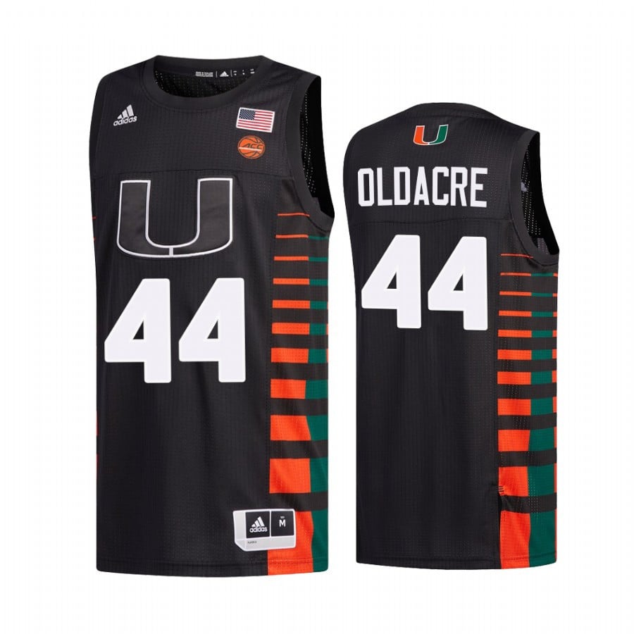 Miami Hurricanes Kyla Oldacre 44 College Black Uniform NCAA Jersey Men's