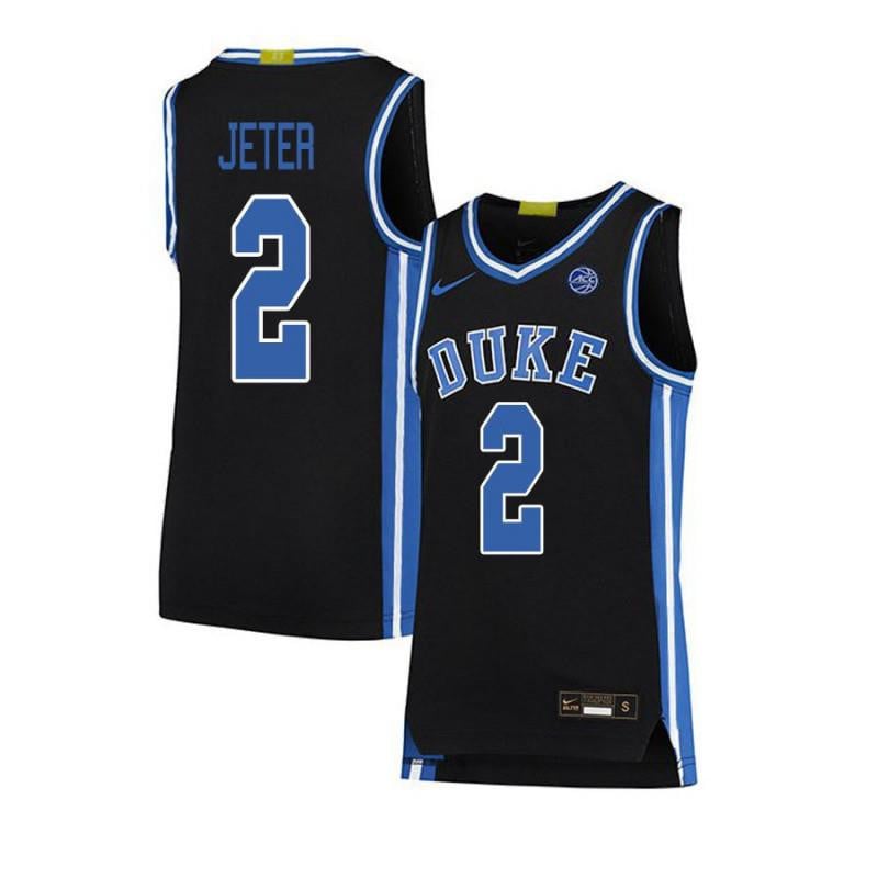 2 Chase Jeter Black Elite Duke Blue Devils NCAA Jersey Men's